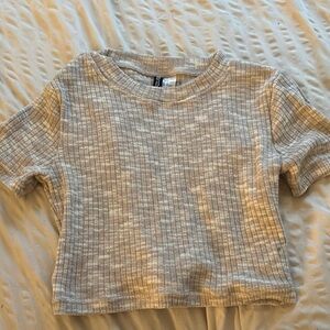 Kids Ribbed Gray T-Shirt